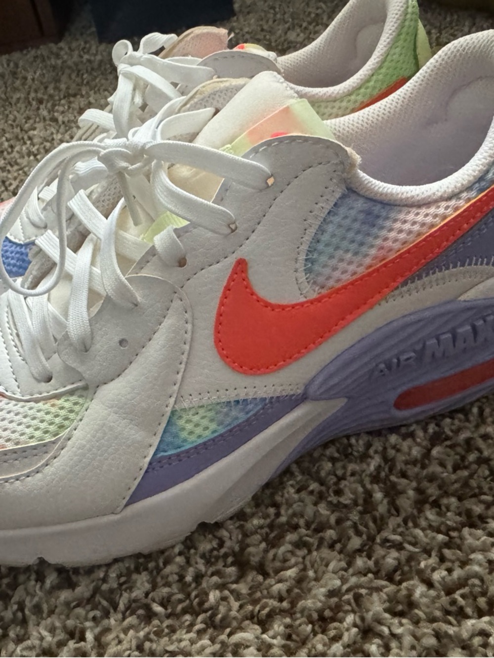Nike Air Max Sneakers with Coral Swoosh and Rainbow Mesh - Picture 4 of 8